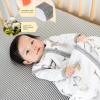 imageBurts Bees Baby Essential Organic Cotton Fitted Crib Sheet Breathable for Boy Girl Standard Crib ampamp Toddler MattressesHeather Grey Stripes