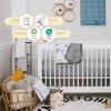 imageBurts Bees Baby Essential Organic Cotton Fitted Crib Sheet Breathable for Boy Girl Standard Crib ampamp Toddler MattressesHeather GreyWhite
