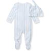 imageBurts Bees Baby Jumpsuit 100 Organic Cotton Onepiece Outfit Coverall With HatVertical River Stripe