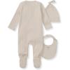 imageBurts Bees Baby Unisex Baby Jumpsuit Set 100 Organic Cotton 3Piece Gift Outfit Coverall with Matching Hat and BibLimestone 3pc Set