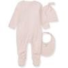 imageBurts Bees Baby Unisex Baby Jumpsuit Set 100 Organic Cotton 3Piece Gift Outfit Coverall with Matching Hat and BibPink 3pc Set