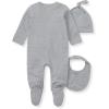 imageBurts Bees Baby Unisex Baby Jumpsuit Set 100 Organic Cotton 3Piece Gift Outfit Coverall with Matching Hat and BibQuarry Blue 3pc Set