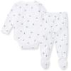 imageBurts Bees Baby Unisex Bodysuit and Pant Set 100 Organic CottonBlue Micro Bee