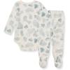 imageBurts Bees Baby Unisex Bodysuit and Pant Set 100 Organic CottonMuted Blue