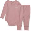 imageBurts Bees Baby Unisex Bodysuit and Pant Set 100 Organic CottonPersian Rose Thermal