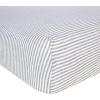 imageBurts Bees Baby Essential Organic Cotton Fitted Crib Sheet Breathable for Boy Girl Standard Crib ampamp Toddler MattressesHeather Grey Stripes