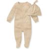 imageBurts Bees Baby Jumpsuit 100 Organic Cotton Onepiece Outfit Coverall With HatBirds of a Feather Tan