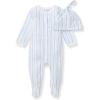 imageBurts Bees Baby Jumpsuit 100 Organic Cotton Onepiece Outfit Coverall With HatVertical River Stripe