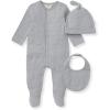 imageBurts Bees Baby Unisex Baby Jumpsuit Set 100 Organic Cotton 3Piece Gift Outfit Coverall with Matching Hat and BibQuarry Blue 3pc Set