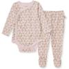 imageBurts Bees Baby Unisex Bodysuit and Pant Set 100 Organic CottonPink Starry Chalet