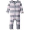 imageBurts Bees Baby babygirls Jumpsuit 100 Organic Cotton Onepiece Long Sleeve Quilted Outfit CoverallBlossom Rugby Stripe