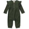 imageBurts Bees Baby babygirls Jumpsuit 100 Organic Cotton Onepiece Long Sleeve Quilted Outfit CoverallDark Jade Thermal
