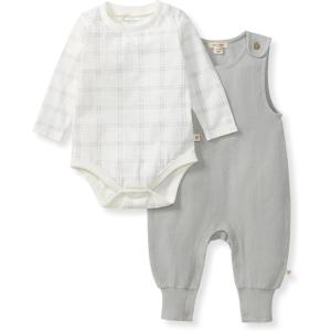 imageBurts Bees Baby Boys 100 Organic OnePiece Long Sleeve CoverallHazy Plaid