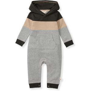imageBurts Bees Baby Boys 100 Organic OnePiece Long Sleeve CoverallHeather Colorblocked