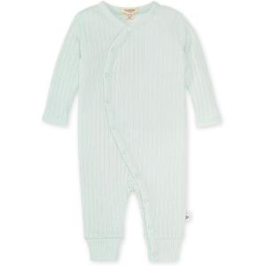 imageBurts Bees Baby Boys 100 Organic OnePiece Long Sleeve CoverallMint Sweet Rib Wrap
