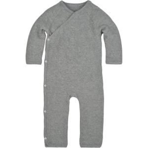 imageBurts Bees Baby Boys 100 Organic OnePiece Long Sleeve CoverallQuilted Heather Grey