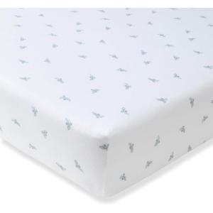 imageBurts Bees Baby Essential Organic Cotton Fitted Crib Sheet Breathable for Boy Girl Standard Crib ampamp Toddler MattressesBlue Golden Bee