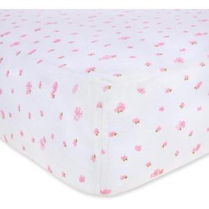 imageBurts Bees Baby Essential Organic Cotton Fitted Crib Sheet Breathable for Boy Girl Standard Crib ampamp Toddler MattressesButterfly Garden