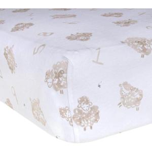 imageBurts Bees Baby Essential Organic Cotton Fitted Crib Sheet Breathable for Boy Girl Standard Crib ampamp Toddler MattressesCounting Sheep