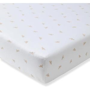 imageBurts Bees Baby Essential Organic Cotton Fitted Crib Sheet Breathable for Boy Girl Standard Crib ampamp Toddler MattressesGolden Bee