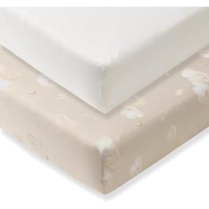 imageBurts Bees Baby Essential Organic Cotton Fitted Crib Sheet Breathable for Boy Girl Standard Crib ampamp Toddler MattressesGood Night Sky Stone 2pk