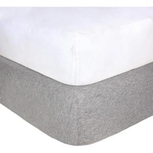 imageBurts Bees Baby Essential Organic Cotton Fitted Crib Sheet Breathable for Boy Girl Standard Crib ampamp Toddler MattressesHeather GreyWhite
