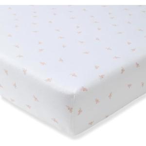 imageBurts Bees Baby Essential Organic Cotton Fitted Crib Sheet Breathable for Boy Girl Standard Crib ampamp Toddler MattressesPink Golden Bee