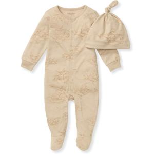 imageBurts Bees Baby Jumpsuit 100 Organic Cotton Onepiece Outfit Coverall With HatBirds of a Feather Tan