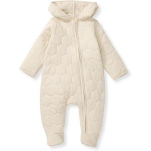 imageBurts Bees Baby babygirls Infant Bunting Jumpsuit 100 Organic Cotton Onepiece Long Sleeve Outfit CoverallOat Quilted Bunting