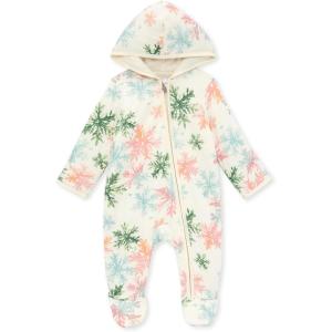 imageBurts Bees Baby babygirls Infant Bunting Jumpsuit 100 Organic Cotton Onepiece Long Sleeve Outfit CoverallSnowy Crystals Bunting