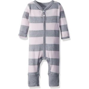 imageBurts Bees Baby babygirls Jumpsuit 100 Organic Cotton Onepiece Long Sleeve Quilted Outfit CoverallBlossom Rugby Stripe