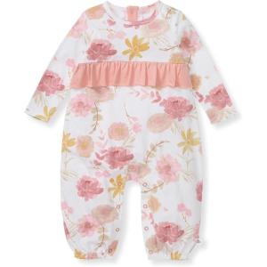 imageBurts Bees Baby babygirls Jumpsuit 100 Organic Cotton Onepiece Long Sleeve Ruffle Outfit CoverallVacay Floral