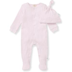 imageBurts Bees Baby babygirls Jumpsuit 100 Organic Cotton Onepiece Outfit Coverall With HatLavender Sweet Rib