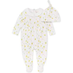 imageBurts Bees Baby babygirls Jumpsuit 100 Organic Cotton Onepiece Outfit Coverall With HatLemon Vines