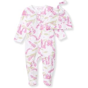 imageBurts Bees Baby babygirls Jumpsuit 100 Organic Cotton Onepiece Outfit Coverall With HatPeaceful Garden