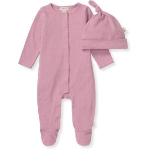 imageBurts Bees Baby babygirls Jumpsuit 100 Organic Cotton Onepiece Outfit Coverall With HatPurple Ribbed Set