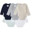 imageBurts Bees Baby Unisex Organic Cotton Short and Long Sleeve Bodysuits 5PackMidnight Long Sleeve
