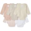 imageBurts Bees Baby Unisex Organic Cotton Short and Long Sleeve Bodysuits 5PackPink Sand Long Sleeve
