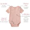 imageBurts Bees Baby Unisex Short Sleeve Organic Cotton Bodysuits 3PackPink Sand