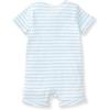 imageBurts Bees Baby babyboys Short Sleeve Rompers 100 Organic Cotton Onepiece Coverall and Layette SetOcean Rib Stripe