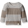 imageBurts Bees Baby Baby Boys Tees Short Long Sleeve TShirt VNeck Crew Infant and Toddler Top 100 Organic CottonCharcoal Stripe