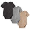 imageBurts Bees Baby Unisex Short Sleeve Organic Cotton Bodysuits 3PackAsh