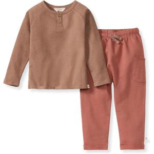 imageBurts Bees Baby Baby Boys Shirt and Pant Set Top ampamp Bottom Outfit BundleGinger Textured Knit