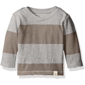 imageBurts Bees Baby Baby Boys Tees Short Long Sleeve TShirt VNeck Crew Infant and Toddler Top 100 Organic CottonCharcoal Stripe