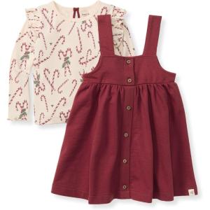 imageBurts Bees Baby Baby Girls Dress Infant ampamp Toddler Short ampamp LongSleeve 100 Organic CottonDancing Candy Canes