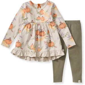 imageBurts Bees Baby Baby Girls Long Sleeve Top and Pant Set 100 Organic CottonAutumn Feels