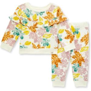 imageBurts Bees Baby Baby Girls Long Sleeve Top and Pant Set 100 Organic CottonFoliage Floral