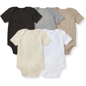 imageBurts Bees Baby Unisex Organic Cotton Short and Long Sleeve Bodysuits 5PackAsh