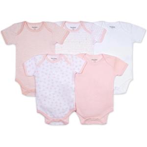 imageBurts Bees Baby Unisex Organic Cotton Short and Long Sleeve Bodysuits 5PackBlossom Prints