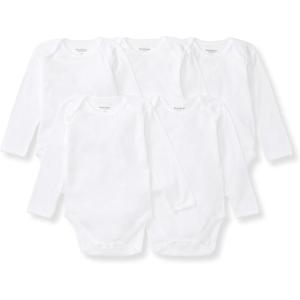 imageBurts Bees Baby Unisex Organic Cotton Short and Long Sleeve Bodysuits 5PackCloud Long Sleeve
